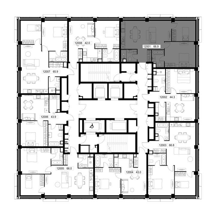 2-комнатная квартира, 66,9 м² — фото 2