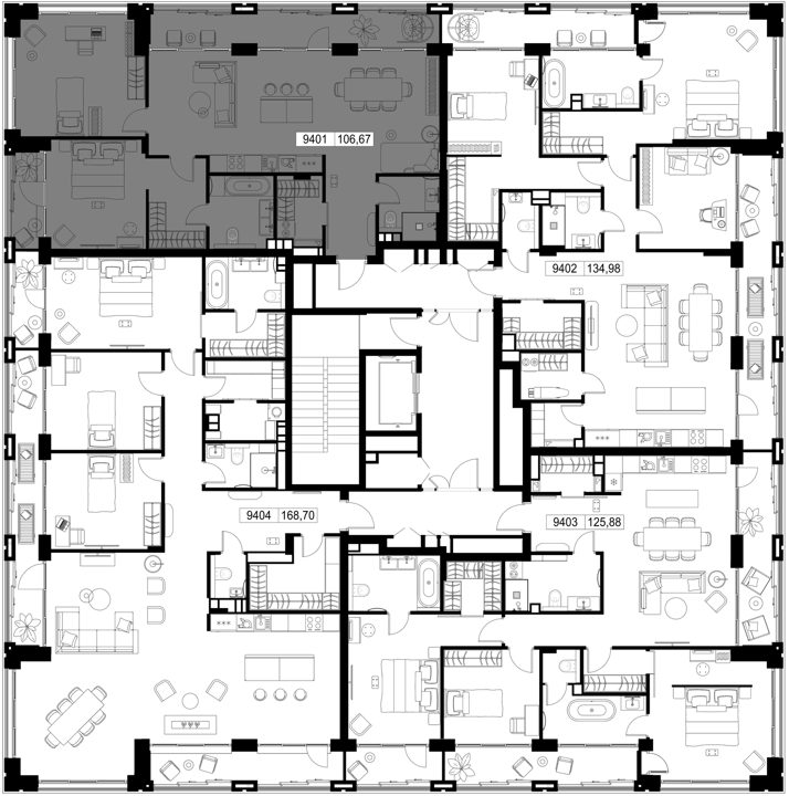2-комнатная квартира, 106,7 м² — фото 2