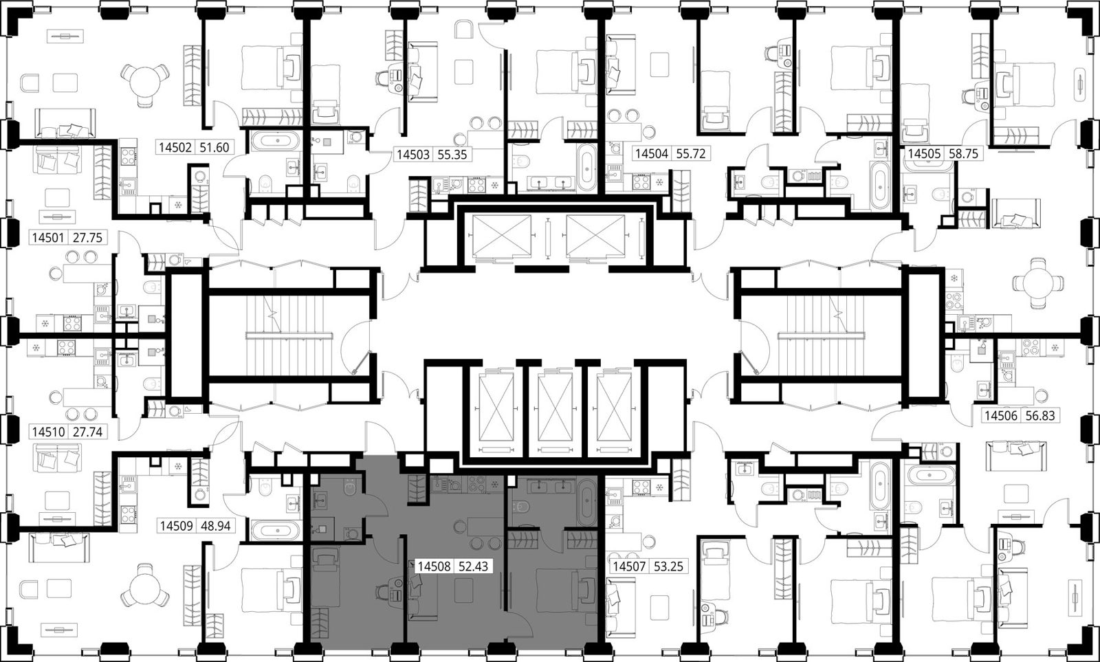 2-комнатная квартира, 52,4 м² — фото 2