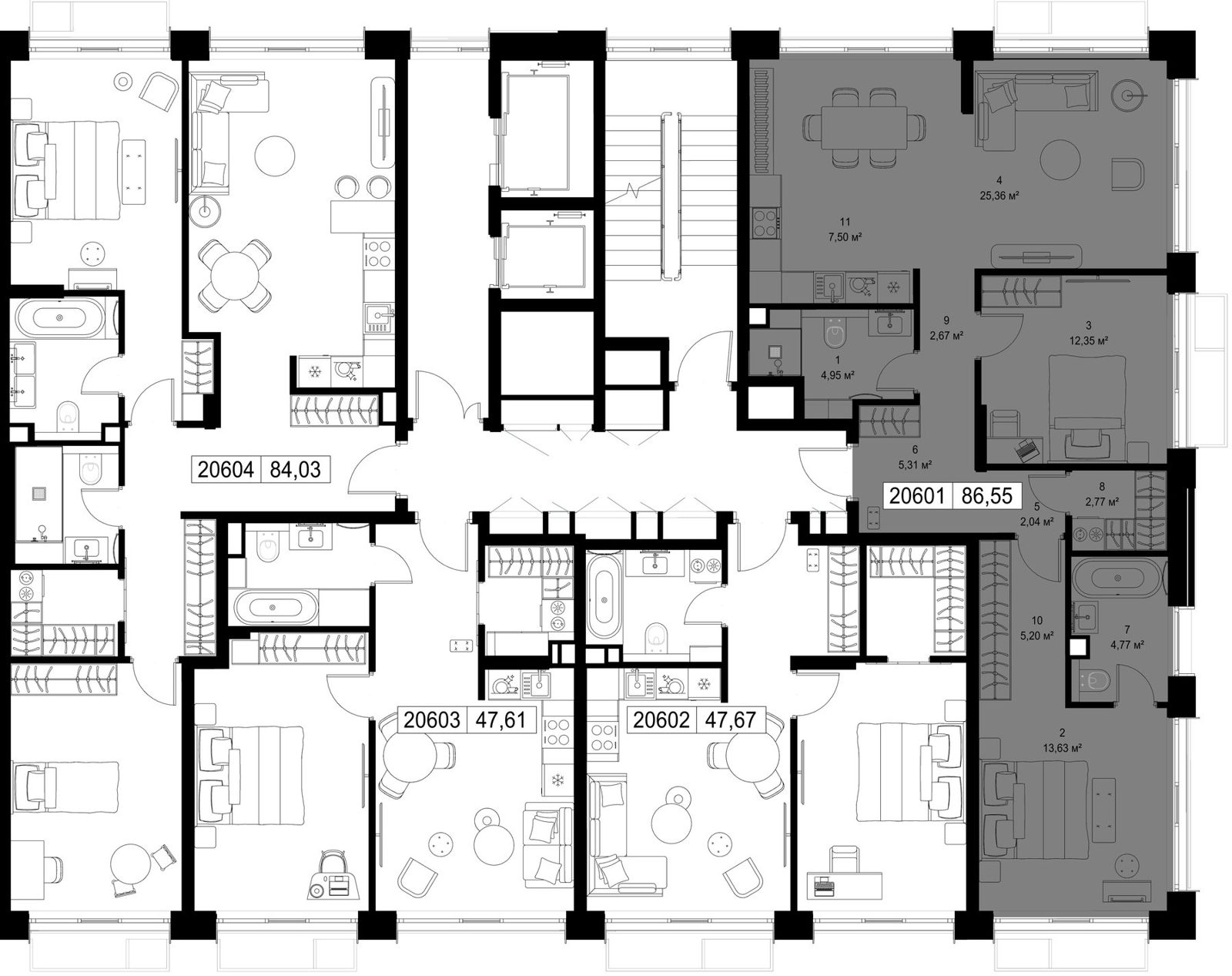2-комнатная квартира, 86,5 м² — фото 2