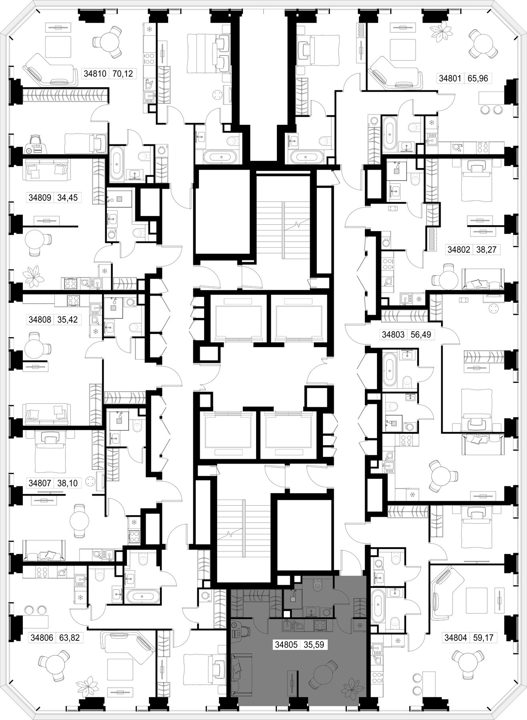 1-комнатная квартира, 35,6 м² — фото 2