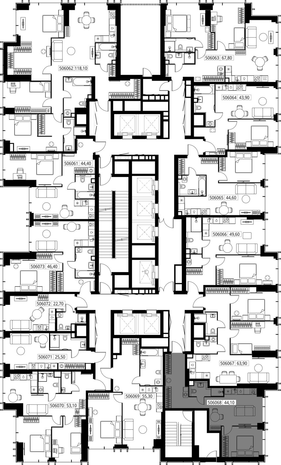 1-комнатная квартира, 44,1 м² — фото 2