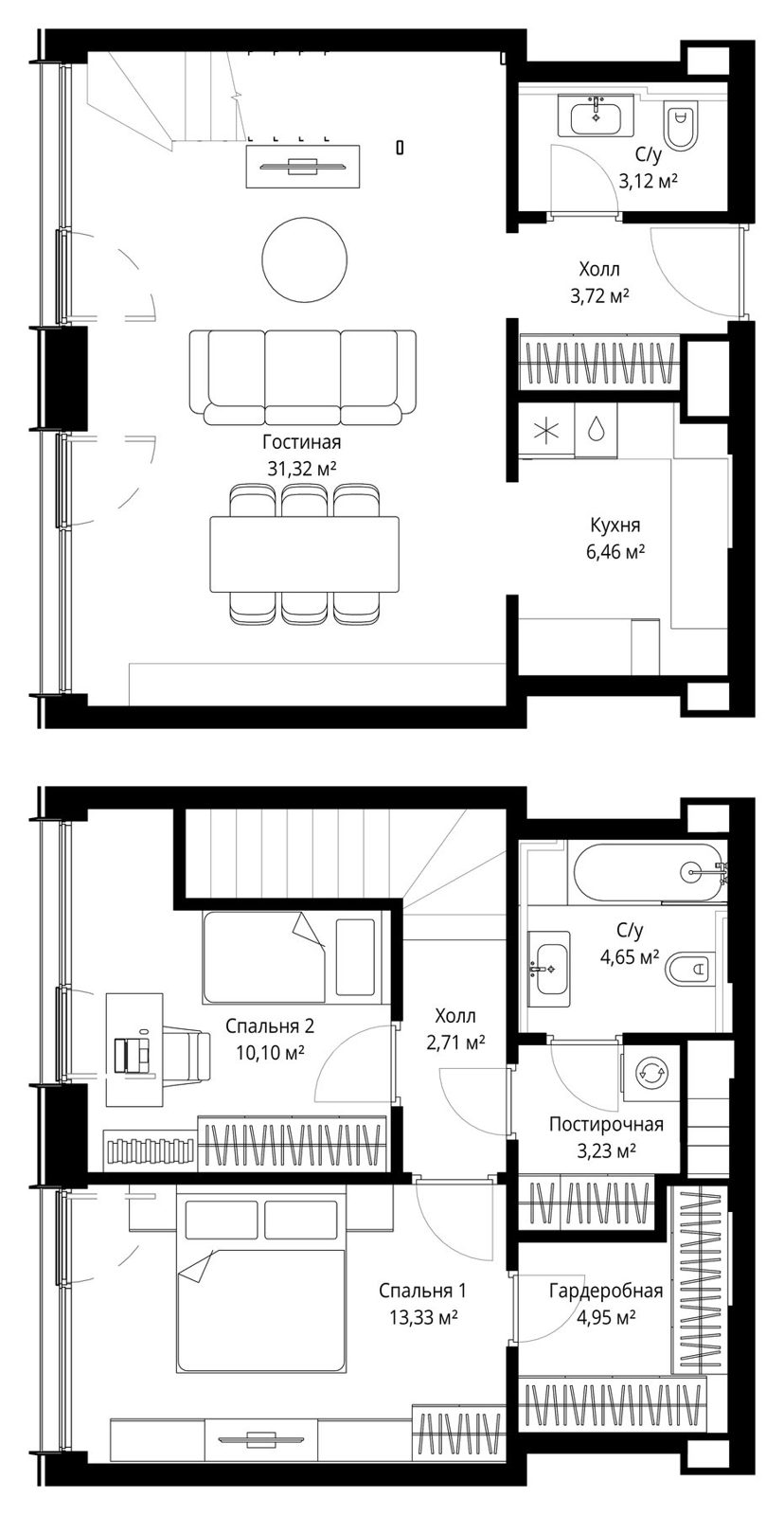 3-комнатная квартира, 82,7 м²