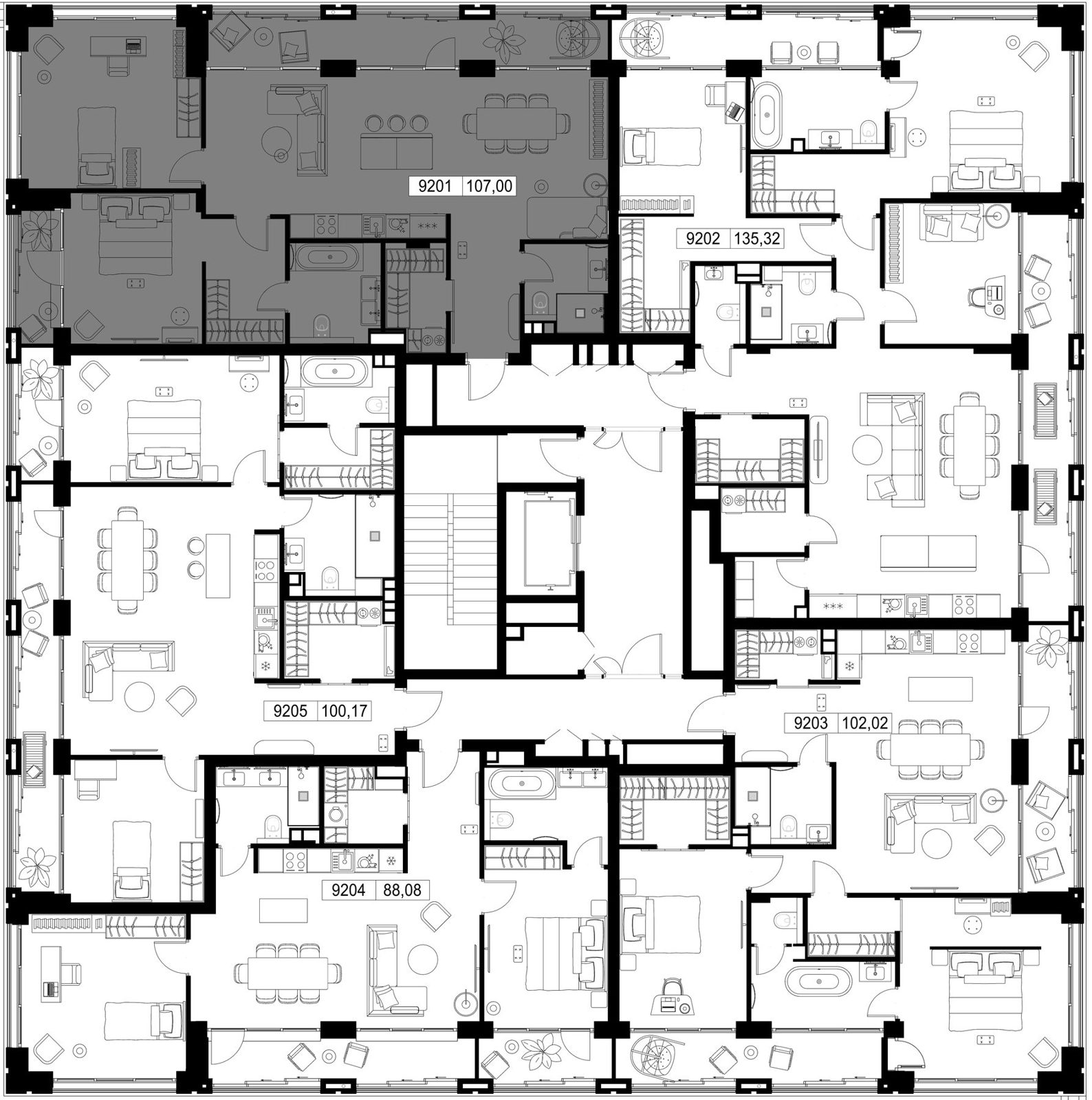 2-комнатная квартира, 107 м² — фото 2