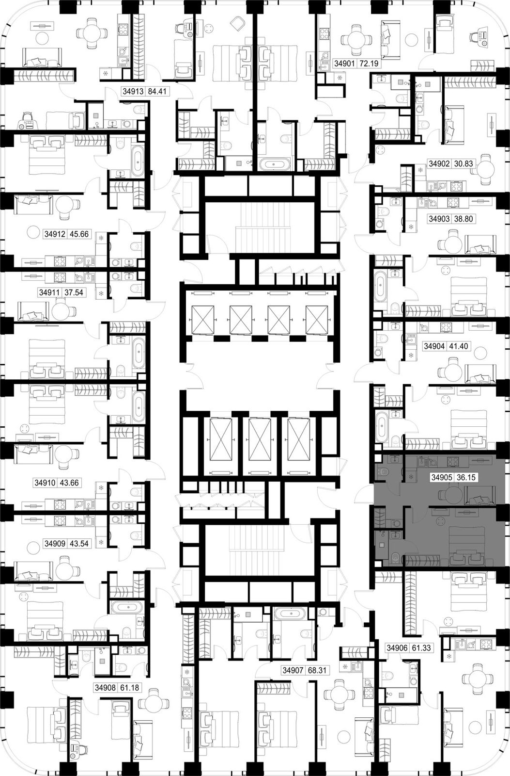 1-комнатная квартира, 36,1 м² — фото 2