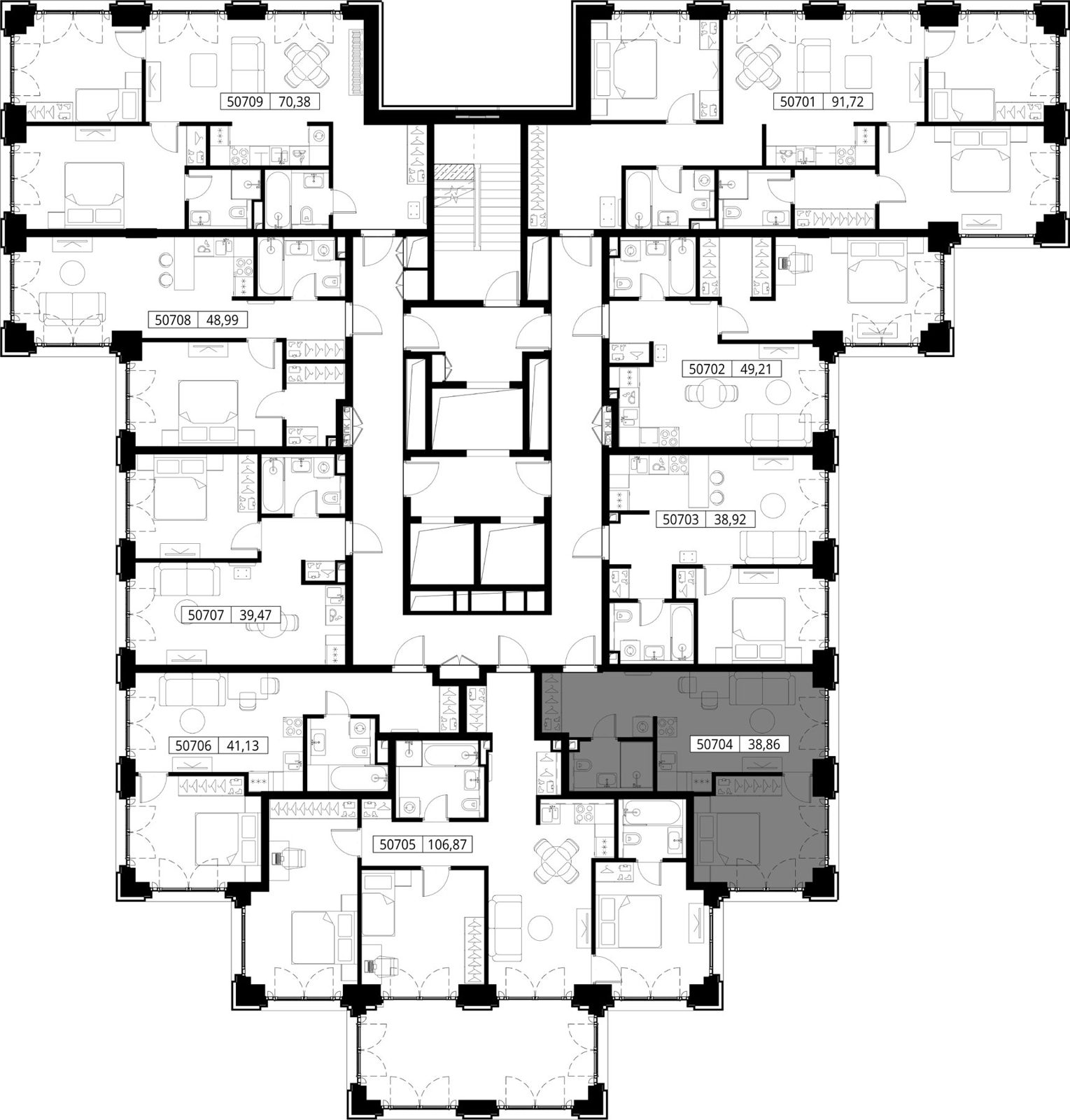 1-комнатная квартира, 38,9 м² — фото 2
