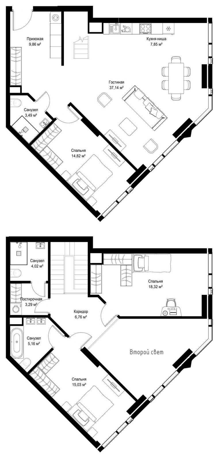 3-комнатная квартира, 127,7 м²