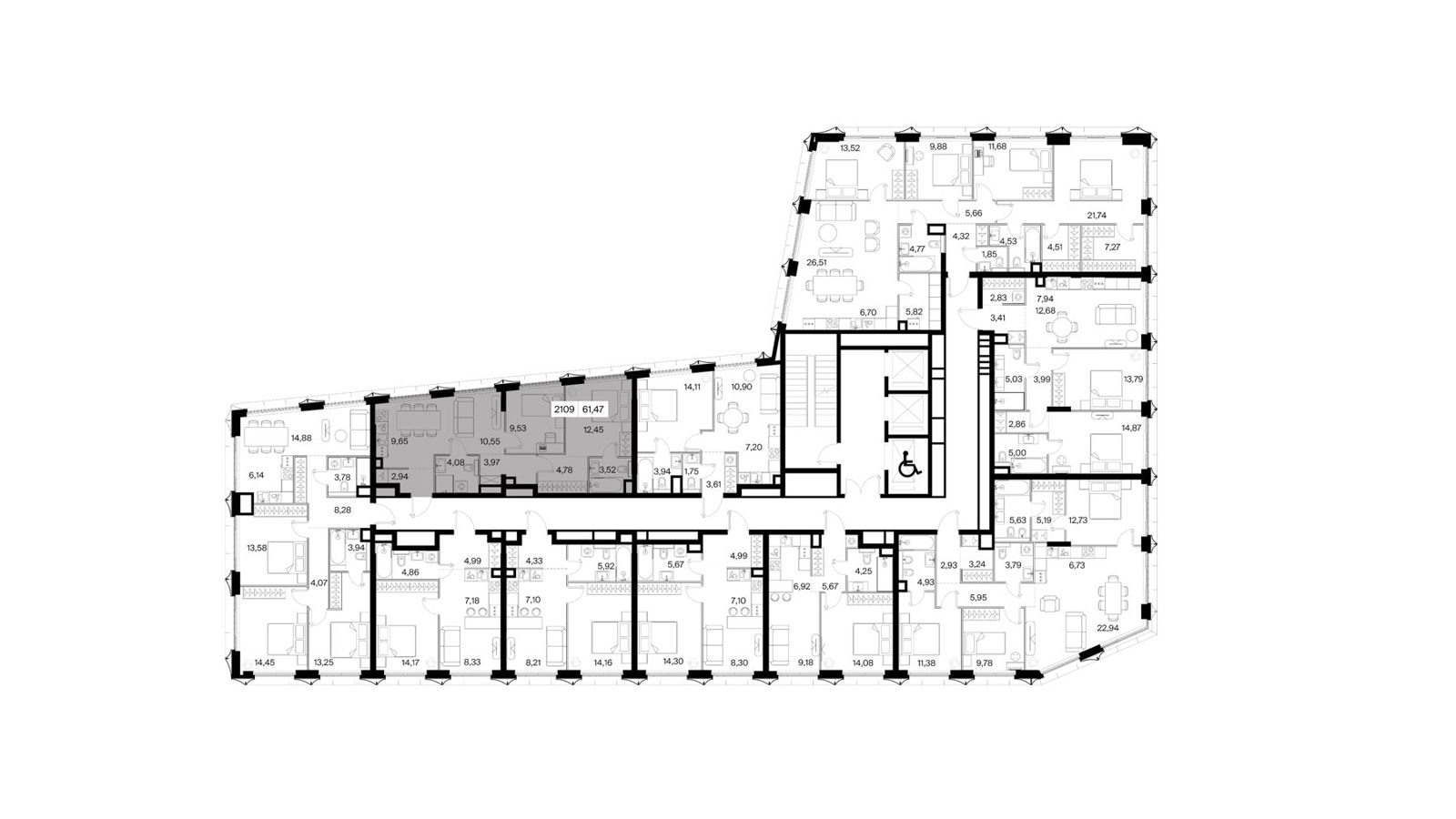 2-комнатная квартира, 61,5 м² — фото 2