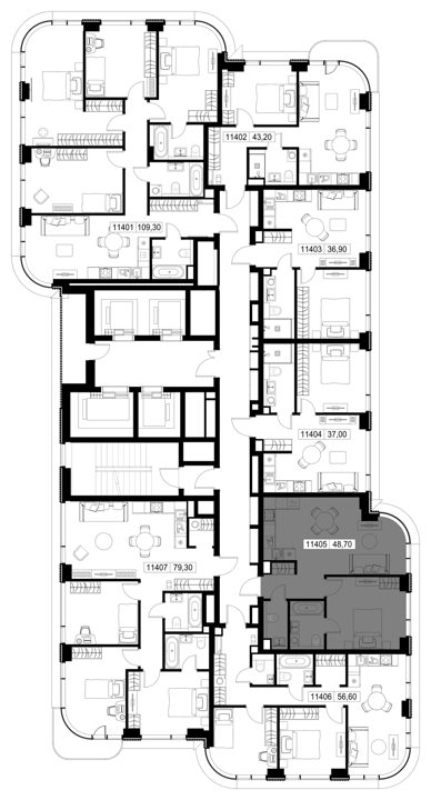 1-комнатная квартира, 48,7 м² — фото 2