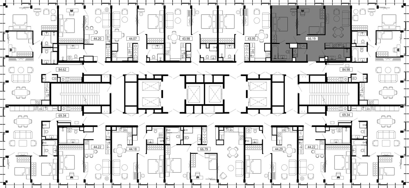 2-комнатная квартира, 66,4 м² — фото 2