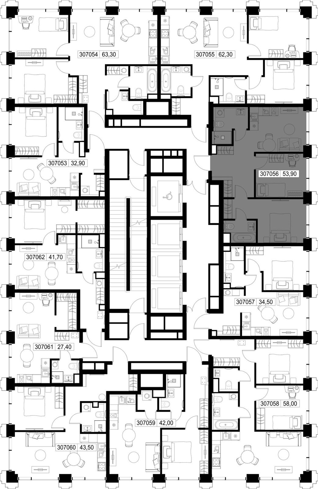 2-комнатная квартира, 53,9 м² — фото 2