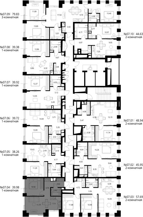 1-комнатная квартира, 40 м² — фото 2