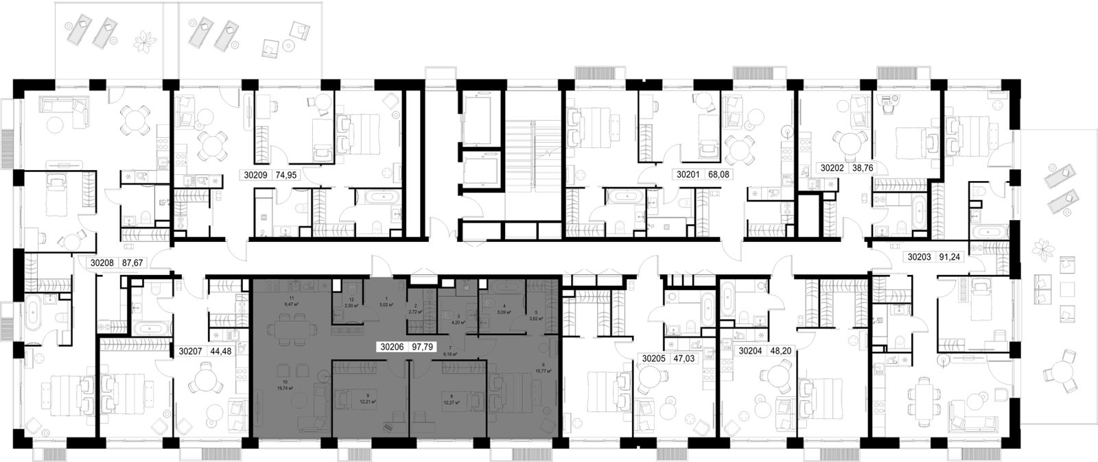 3-комнатная квартира, 97,8 м² — фото 3