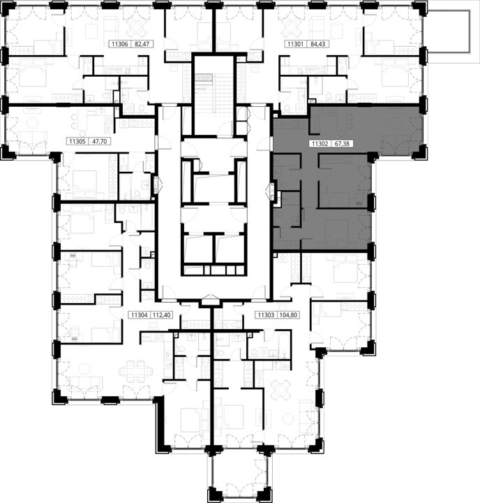 2-комнатная квартира, 67,4 м² — фото 2