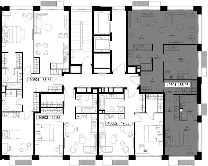 2-комнатная квартира, 87 м² — фото 2