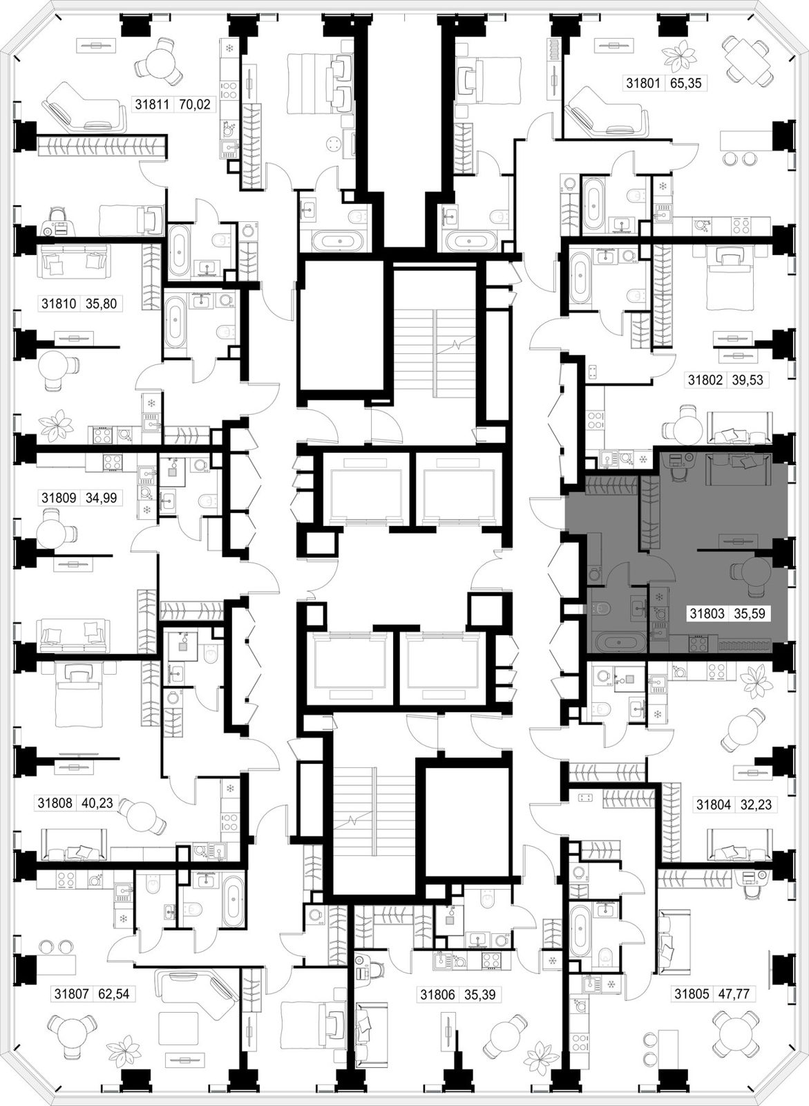 1-комнатная квартира, 35,6 м² — фото 3