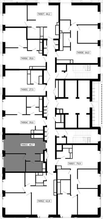 1-комнатная квартира, 40,7 м² — фото 2