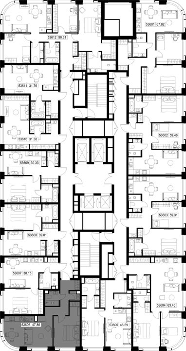 1-комнатная квартира, 47,9 м² — фото 2
