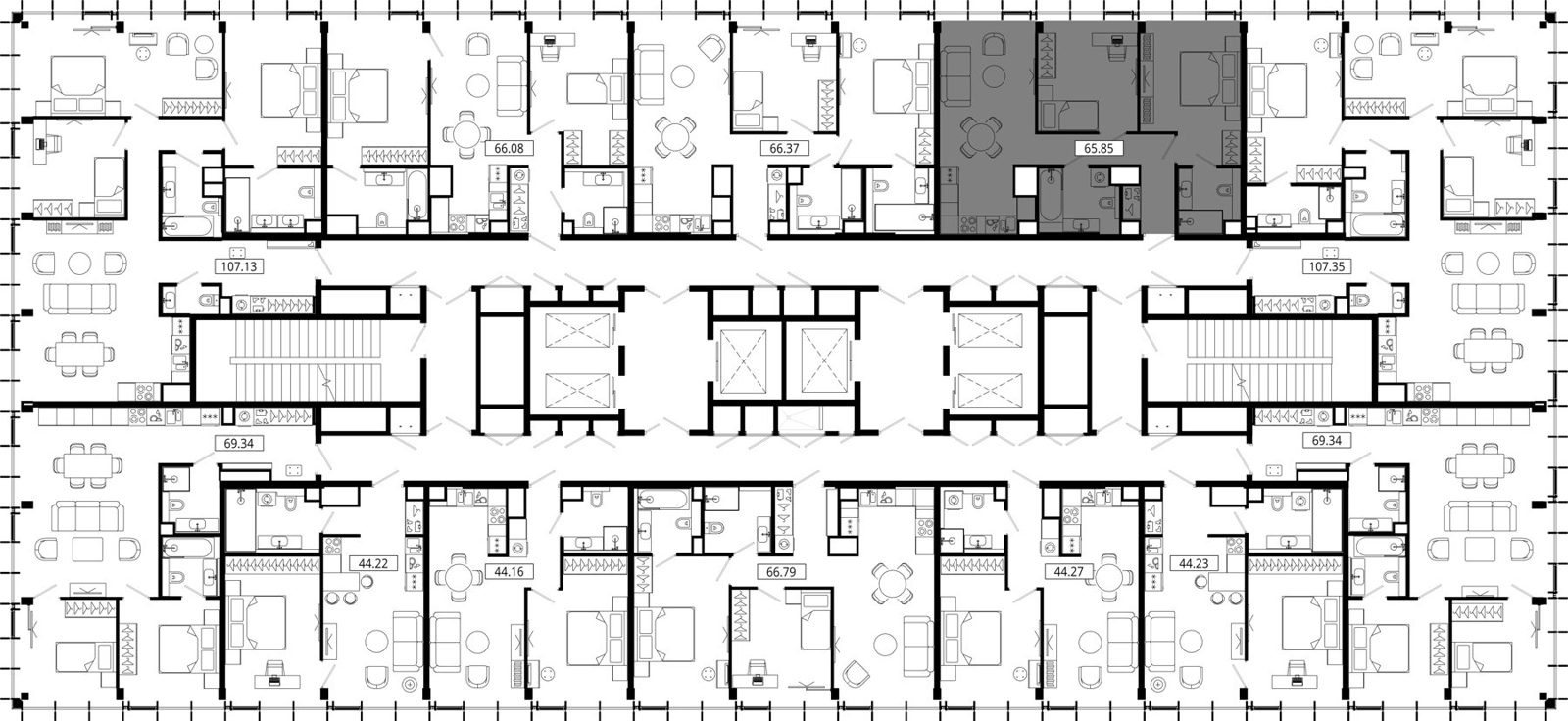 2-комнатная квартира, 65,6 м² — фото 2