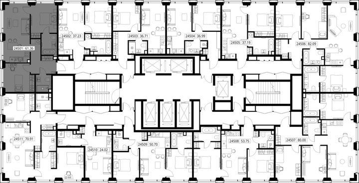 2-комнатная квартира, 61,4 м² — фото 2