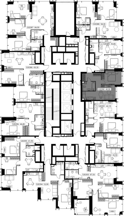1-комнатная квартира, 40,9 м² — фото 2
