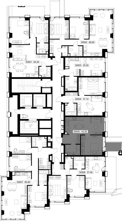 1-комнатная квартира, 43,5 м² — фото 2