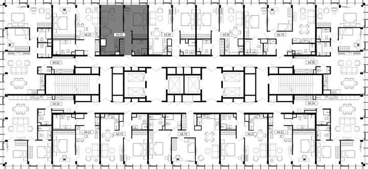 1-комнатная квартира, 43,9 м² — фото 2