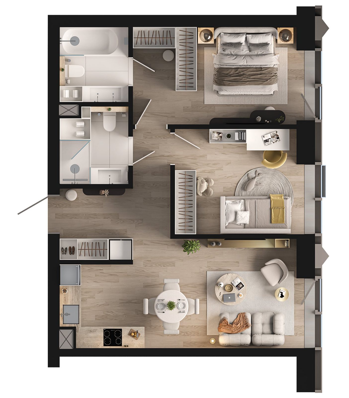 2-комнатная квартира, 60,1 м² — фото 2