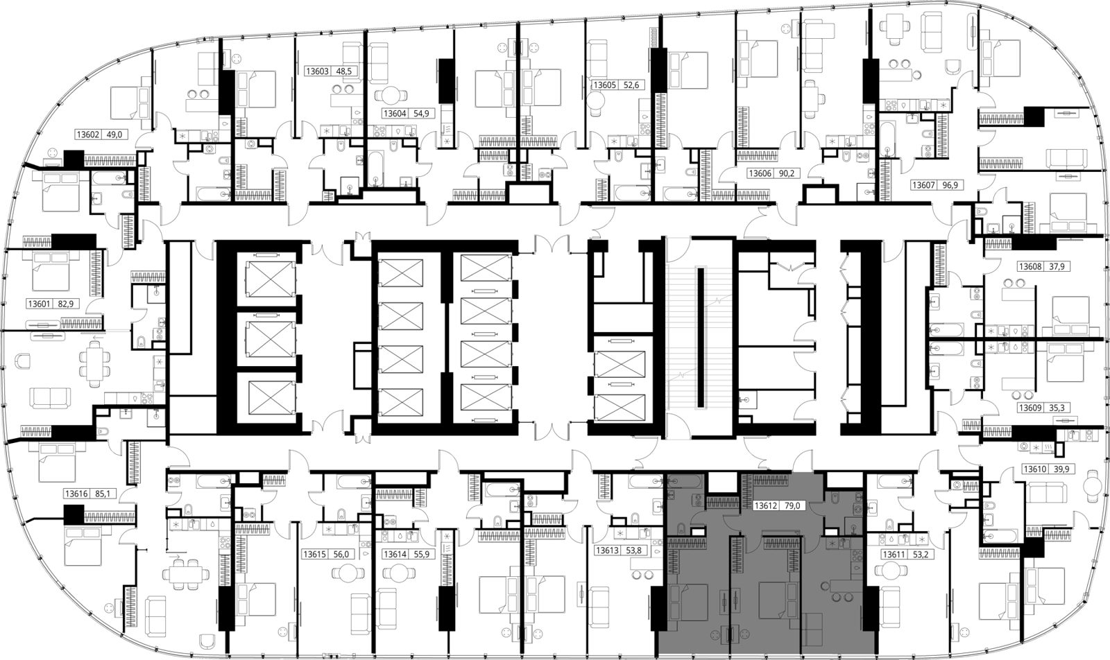 2-комнатная квартира, 79 м² — фото 2