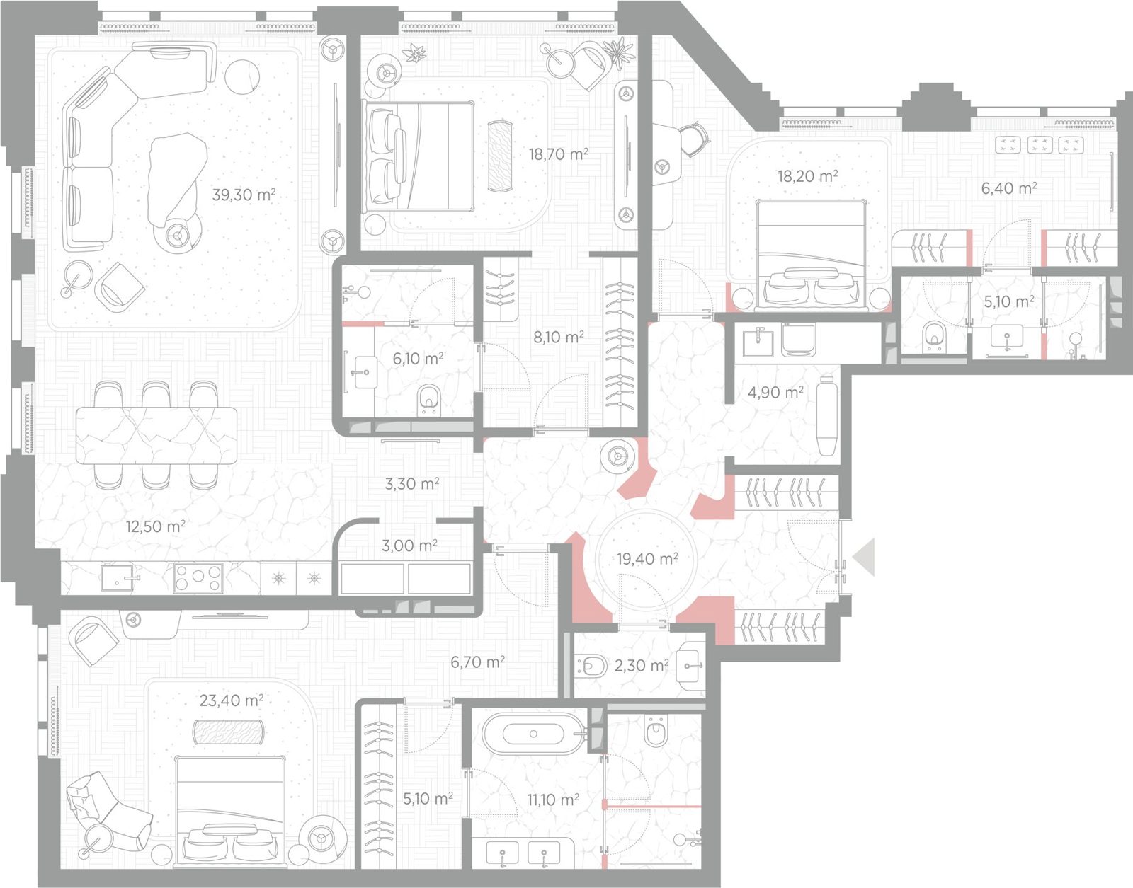 3-комнатная квартира, 193,6 м²