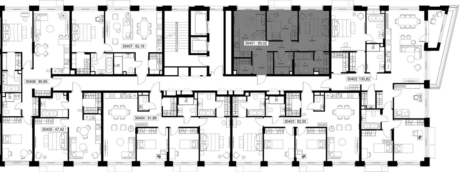 2-комнатная квартира, 65 м² — фото 2