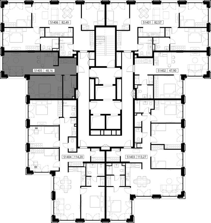 1-комнатная квартира, 48,2 м² — фото 2