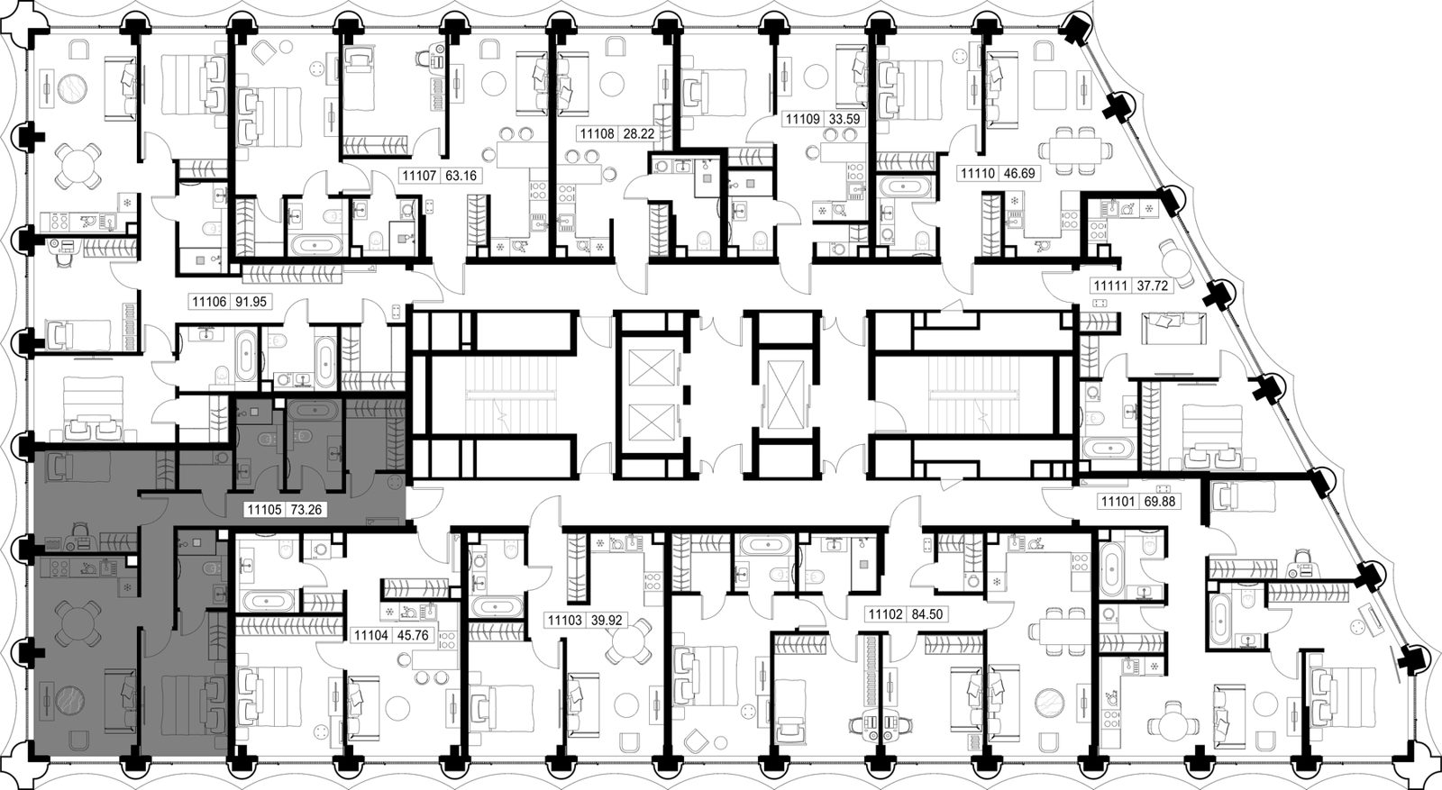 2-комнатная квартира, 73,3 м² — фото 2