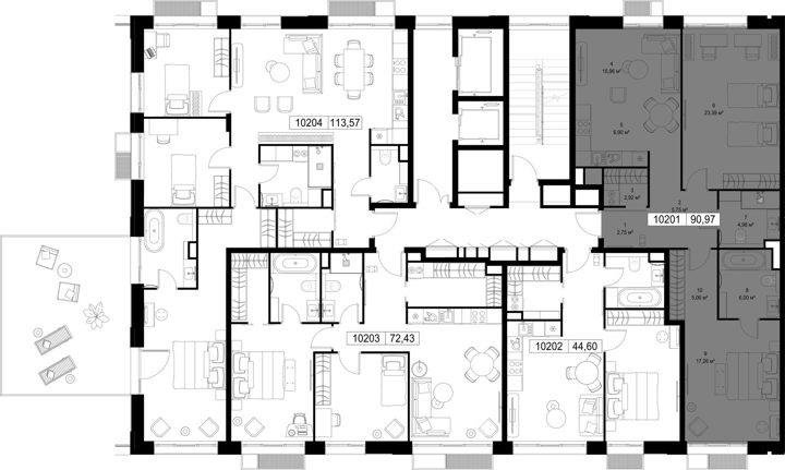 2-комнатная квартира, 91 м² — фото 3