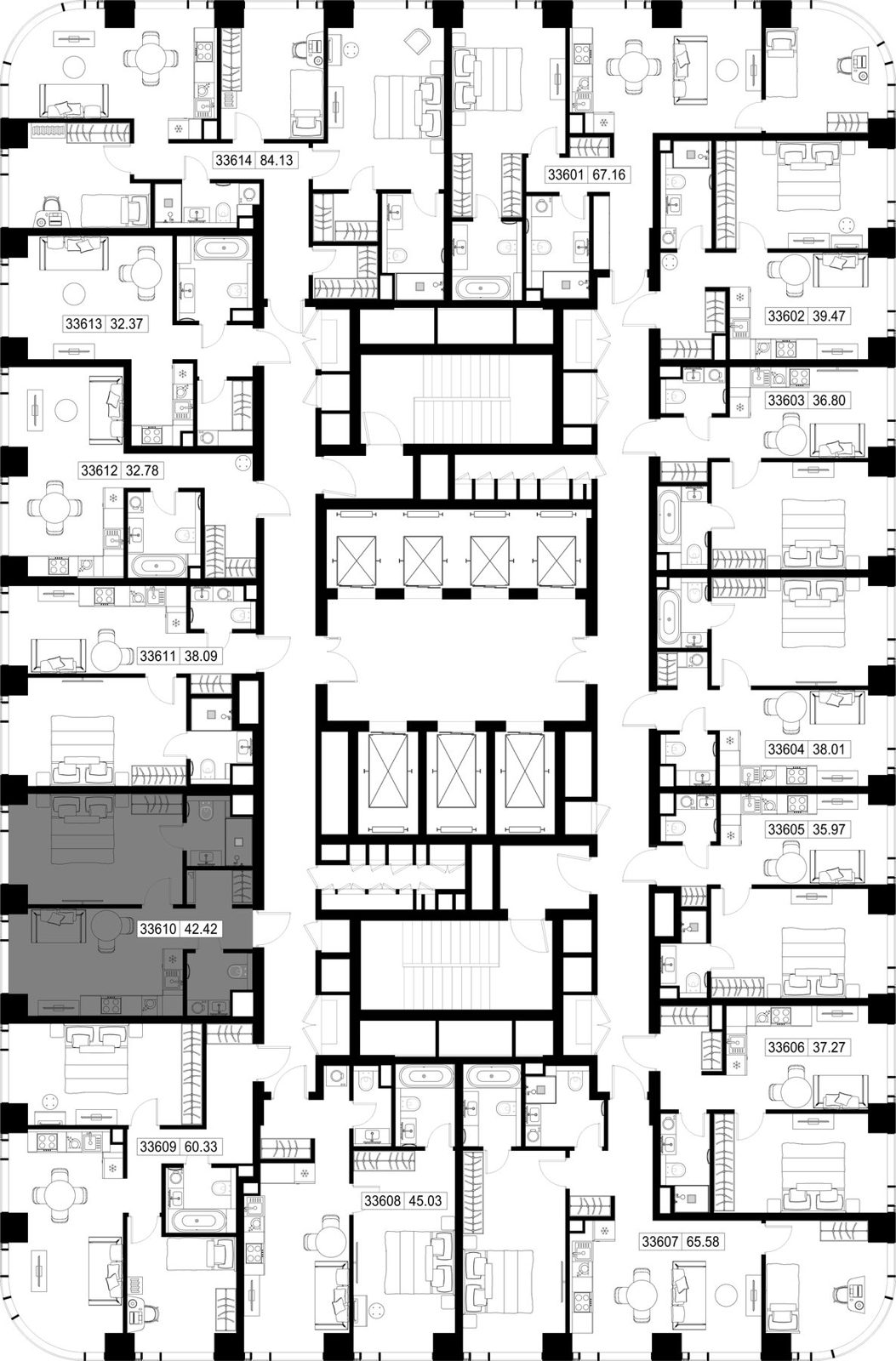 1-комнатная квартира, 42,4 м² — фото 2