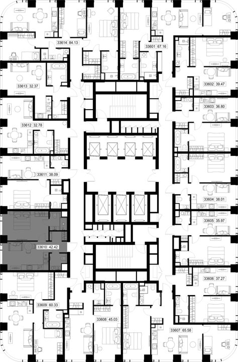 1-комнатная квартира, 42,4 м² — фото 2