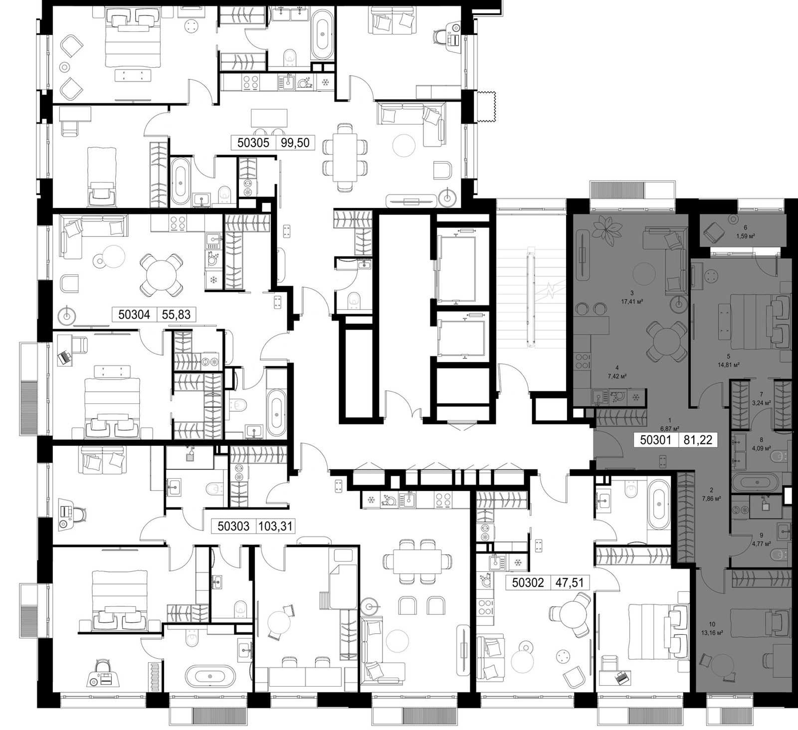 2-комнатная квартира, 81,2 м² — фото 2
