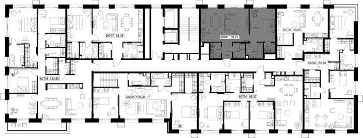 1-комнатная квартира, 58,8 м² — фото 2