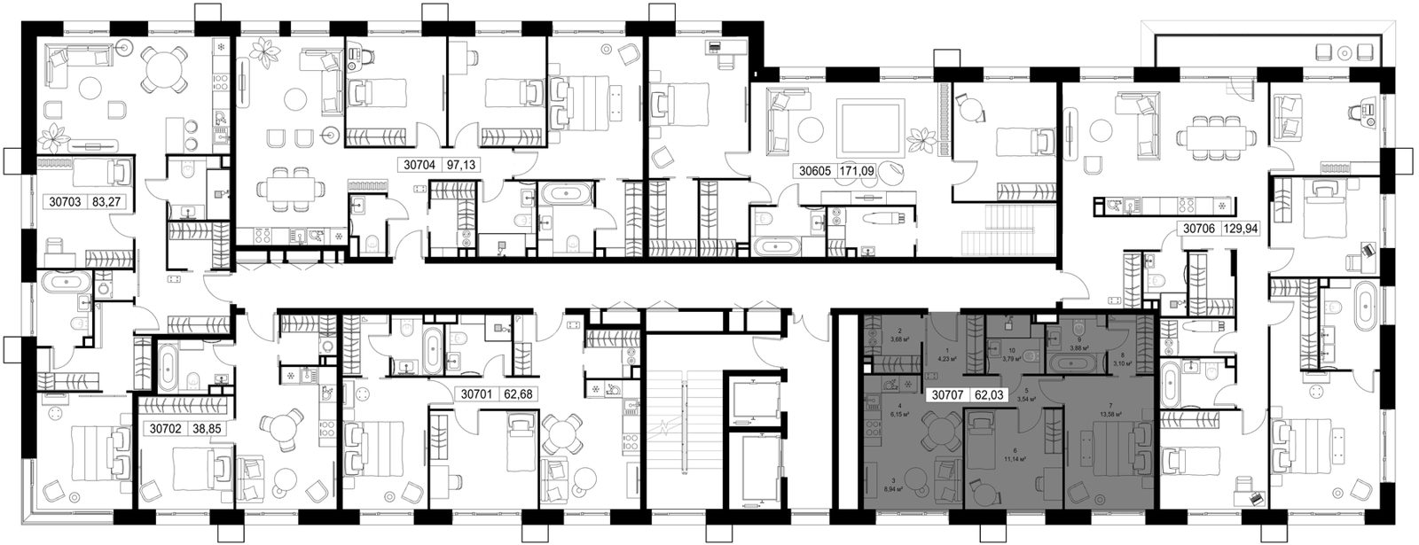 2-комнатная квартира, 62 м² — фото 2