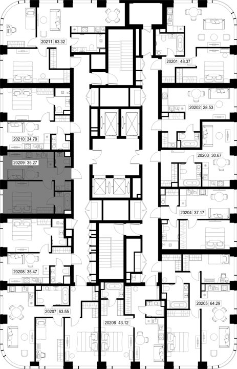 1-комнатная квартира, 35,3 м² — фото 2
