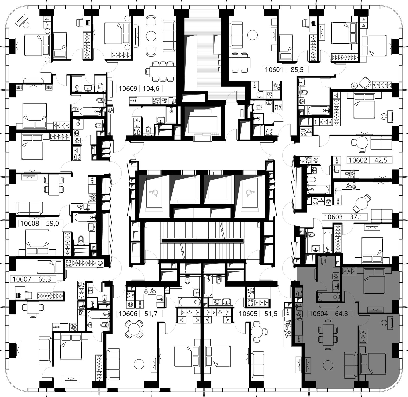 2-комнатная квартира, 64,8 м² — фото 2