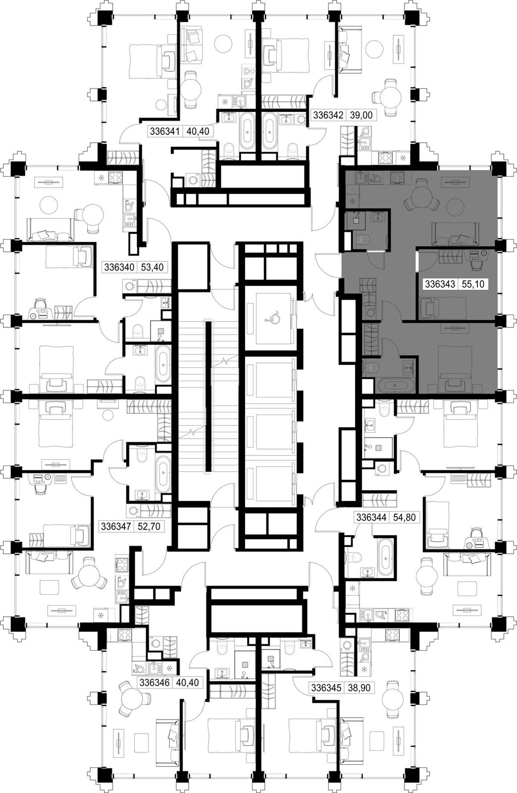 2-комнатная квартира, 55,1 м² — фото 2