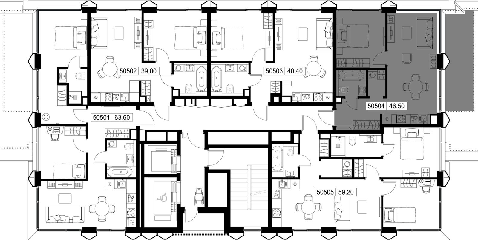 1-комнатная квартира, 46,5 м² — фото 2
