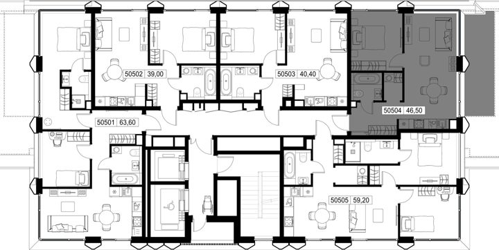 1-комнатная квартира, 46,5 м² — фото 2