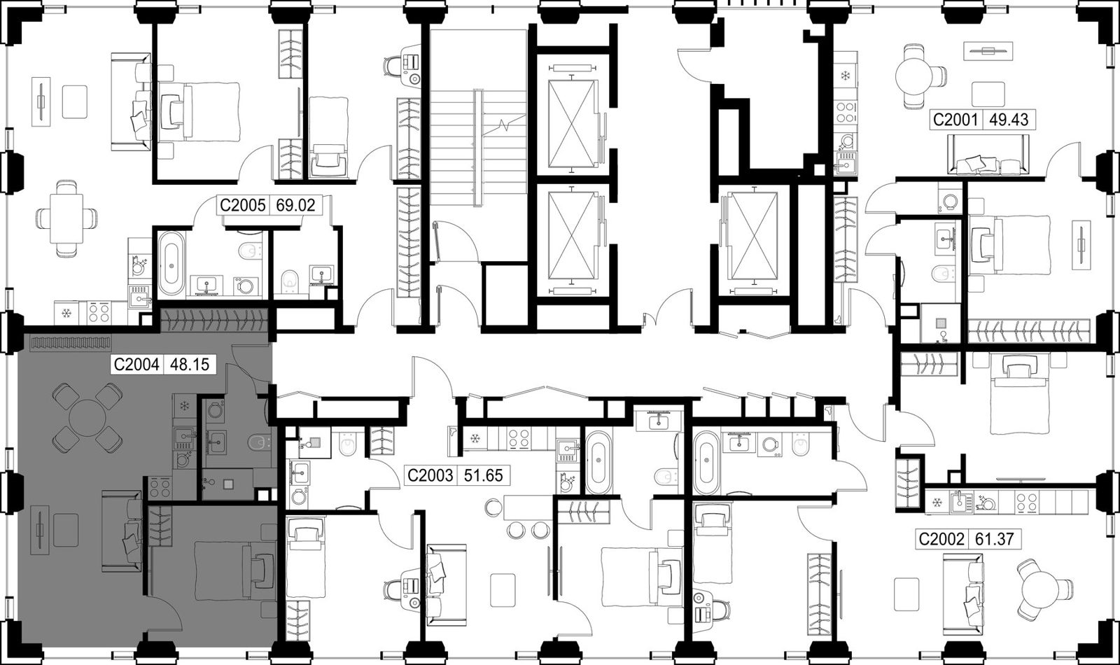 1-комнатная квартира, 48,1 м² — фото 2