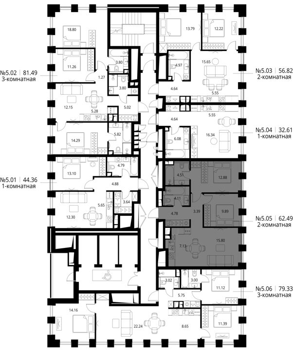 2-комнатная квартира, 62,5 м² — фото 2