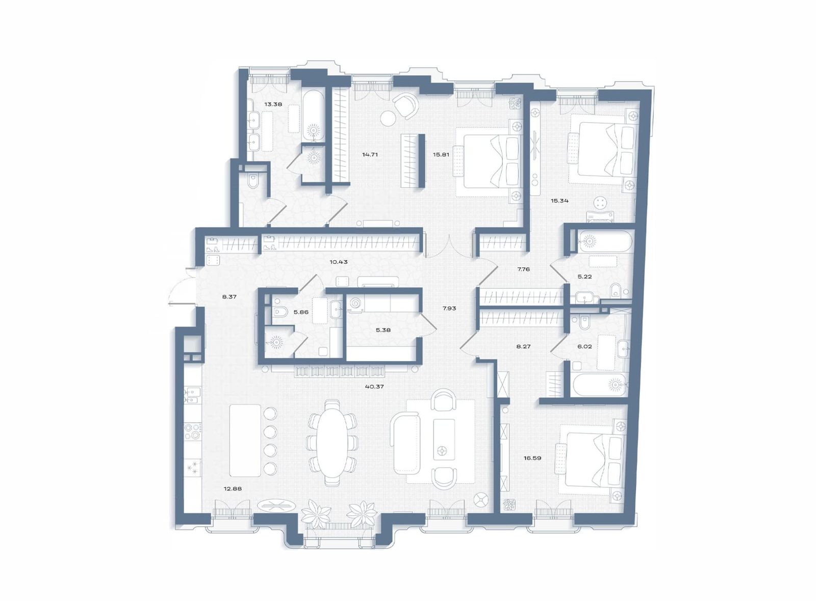 3-комнатная квартира, 194,3 м²