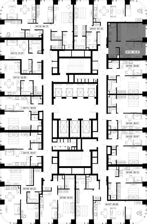 1-комнатная квартира, 38,4 м² — фото 2