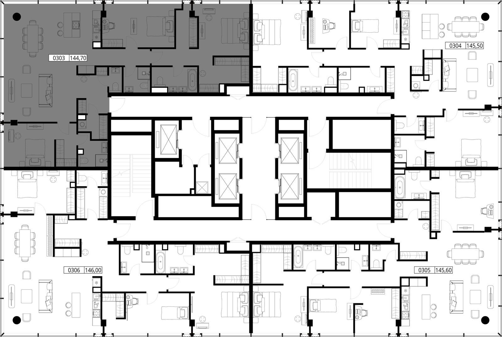 3-комнатная квартира, 144,7 м² — фото 2