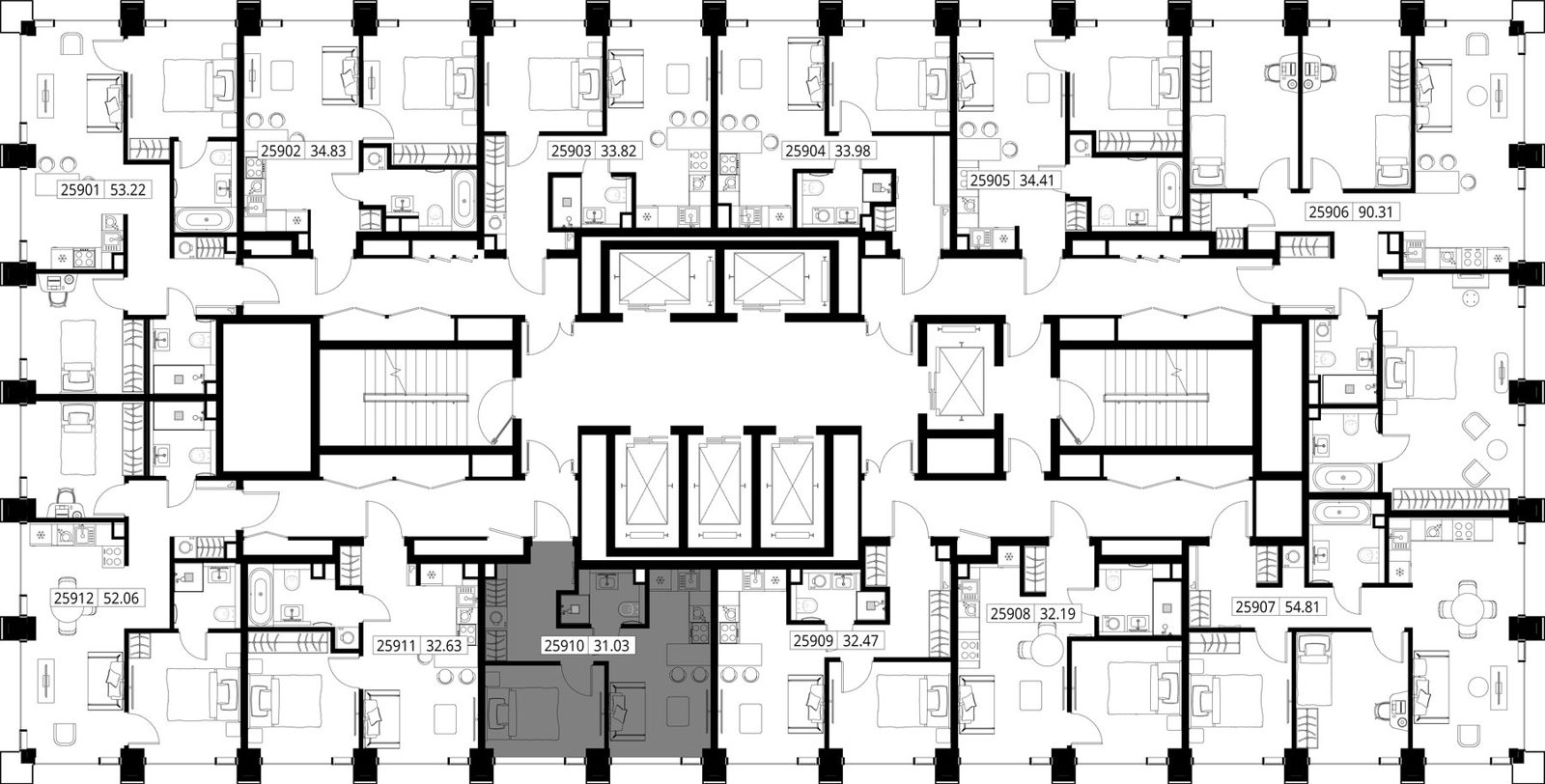 1-комнатная квартира, 31,1 м² — фото 2